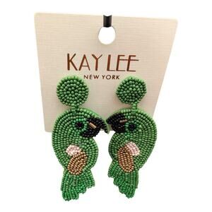 Kay Lee New York Beaded Parrot Earrings